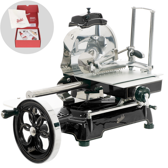 Berkel B3 Negra - Cortadora de fiambre de volante - Cuchilla de acero cromado de 300 mm