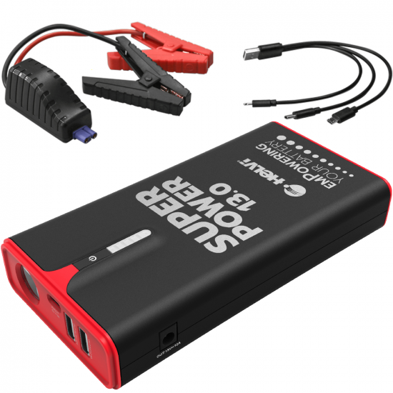 Helvi SUPER POWER 13.0 - Arrancador port&aacute;til multifunci&oacute;n - power bank - 12V