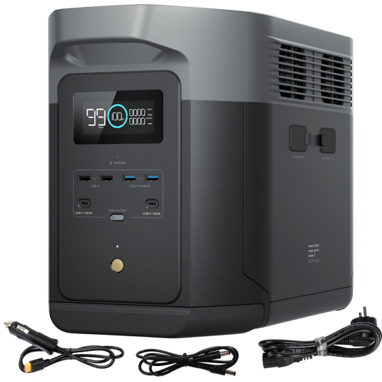 EcoFlow Delta 2 Max - Bater&iacute;a Estaci&oacute;n de energ&iacute;a Port&aacute;til - 2400W - 2048Wh/51.2V