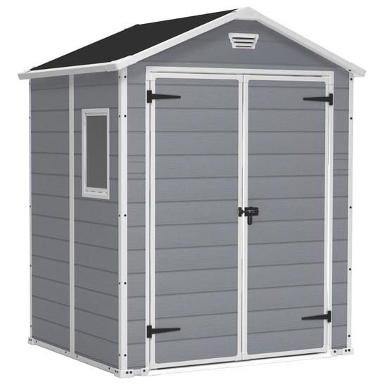 Keter Manor gris - Caseta de jard&iacute;n - Con ventana lateral - 185x152x226 cm