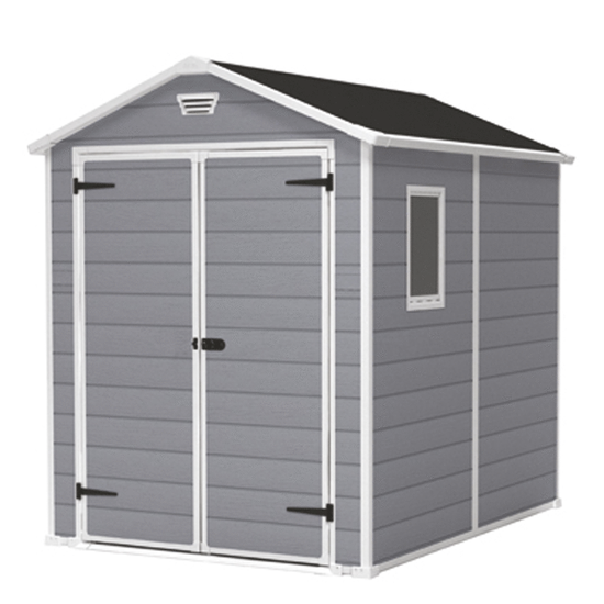 Keter Manor gris - Caseta de jard&iacute;n - Con ventana lateral - 186x237x227 cm