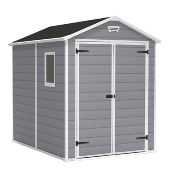 Keter Manor gris - Caseta de jard&iacute;n - Con ventana lateral - 186x237x227 cm