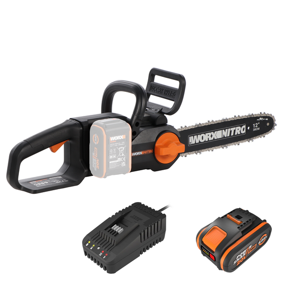 Worx Nitro WG350E - Electrosierra de batería 20V 4Ah - Espada de 30 cm