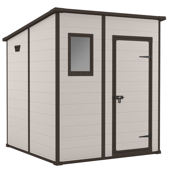 Keter Manor Pent - Caseta de jard&iacute;n - Con ventana delantera - 183.5x185x200 cm