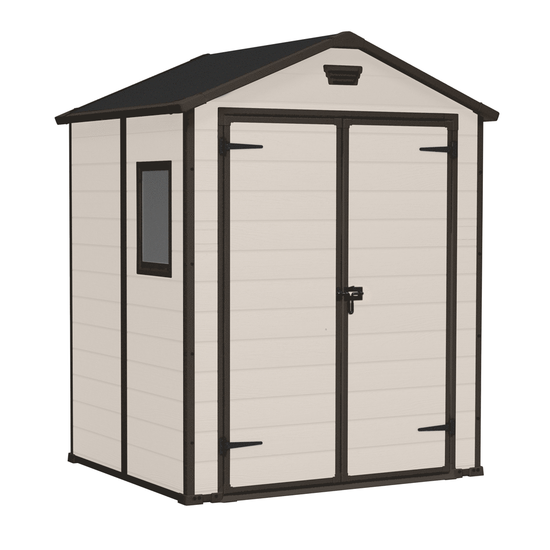 Keter Manor beis - Caseta de jard&iacute;n - Con ventana lateral - 185x152x226 cm