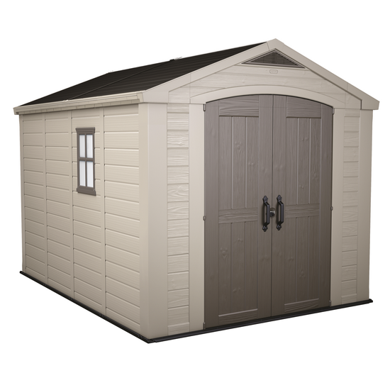 Keter Factor beis - Caseta de jard&iacute;n - Con ventana lateral - 256.5x331.5x243 cm