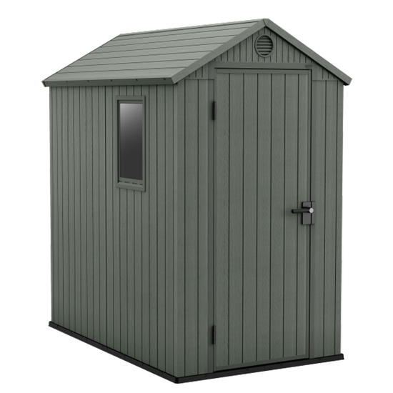 Keter Darwin verde - Caseta para herramientas - Con ventana lateral - 125.8x184.5x205.1 cm
