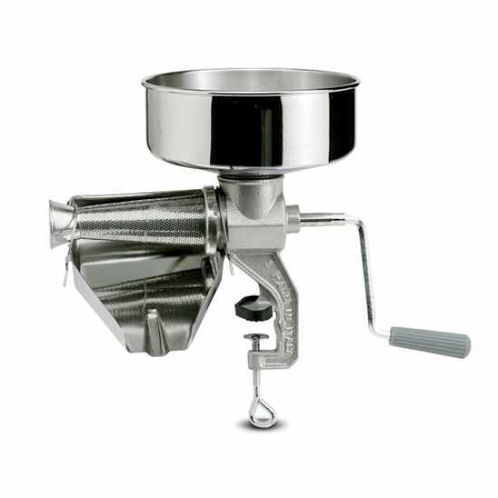 Reber 8603 N - Trituradora de tomate manual N.3 - Tolva y bandeja de acero inoxidable