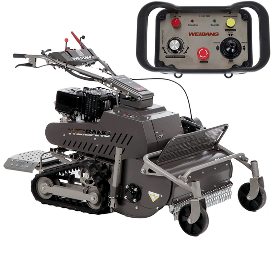 Weibang WBGT6813-TE - Desbrozadora profesional de martillos radiocontrolada - de orugas - h&iacute;brida