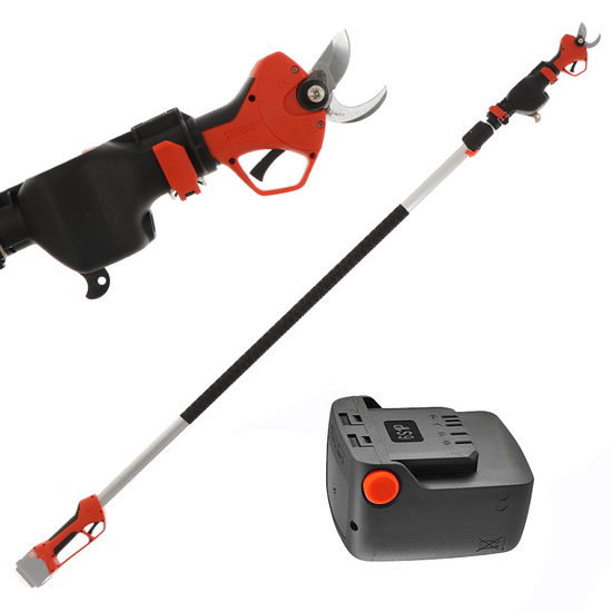 Stocker Magma E-35TP - Tijera de poda de bater&iacute;a con p&eacute;rtiga - 21.6V/2.6 Ah - 205/325 cm