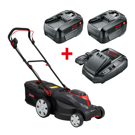 AL-KO 38.1 Li Easy - Cortac&eacute;sped de bater&iacute;a - Corte de 37 cm - 2 x 18V/4,0 Ah