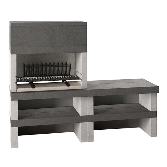 Edilmark KUBO.1 - Barbacoa de le&ntilde;a y carb&oacute;n - Fuego trasero y banco reversible