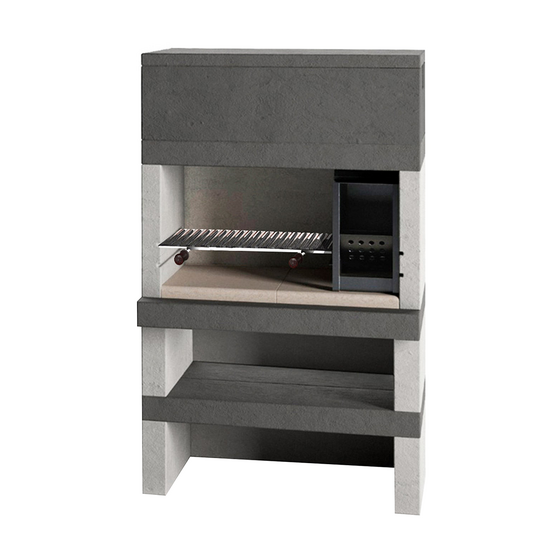 Edilmark KUBO - Barbacoa de le&ntilde;a y carb&oacute;n - Fuego a la derecha