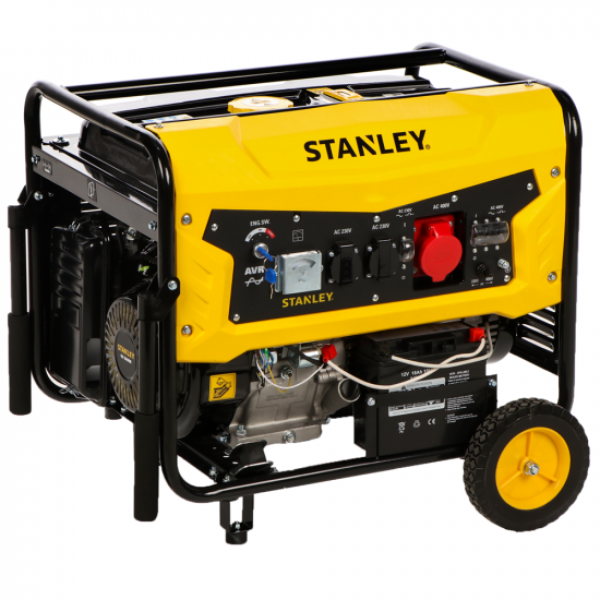 Stanley SG 6500B - Generador de gasolina - AVR - 6.5 kW trifásica