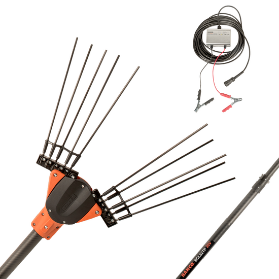 Bahco BCL52TP 36V - Vareador de aceitunas el&eacute;ctrico de bater&iacute;a - P&eacute;rtiga Telesc&oacute;pica de carbono de 216-296 cm