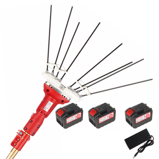 Sbaraglia Super23 Cordless - Vareador de aceitunas eléctrico de batería - Pértiga telescópica de aluminio 150/250 cm - 3x (21V-5.2Ah)
