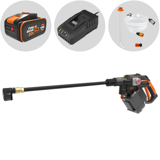 Worx Nitro HydroShot WG633E - Pistola hidrolimpiadora de batería - 20V/4Ah