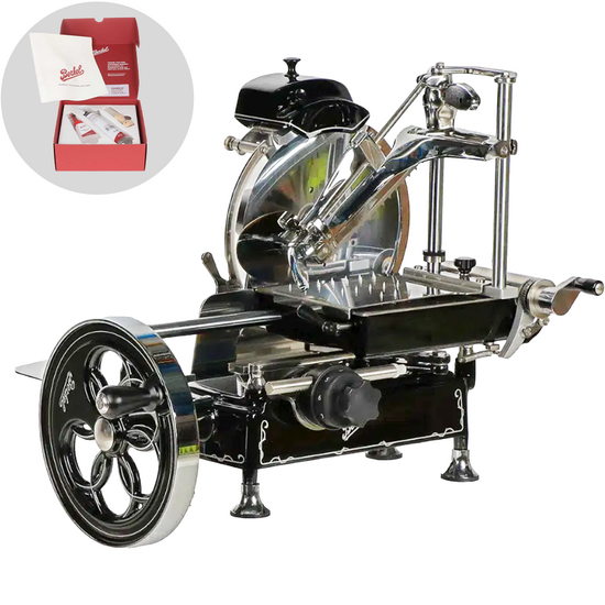 Berkel B2 Negra - Cortadora de fiambre de volante - Cuchilla de acero cromado de 265 mm