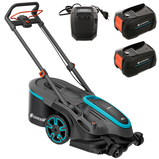 Gardena PowerMax Duo 46/36V P4A - Cortac&eacute;sped de bater&iacute;a - 2x18V 4Ah - Corte de 46 cm