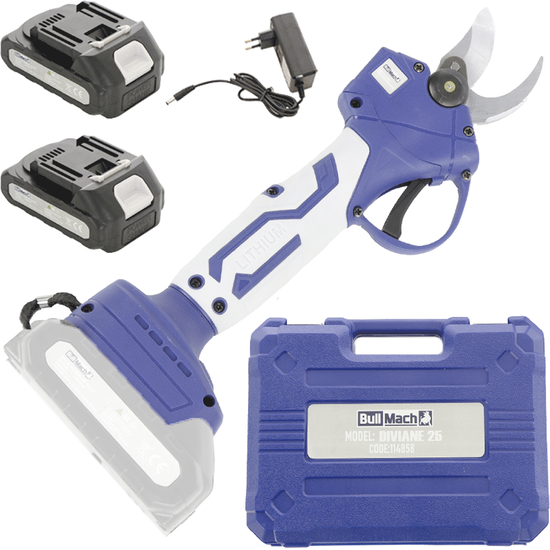 BullMach DIVIANE 25 - Tijeras eléctricas de batería - 2x21V 2Ah