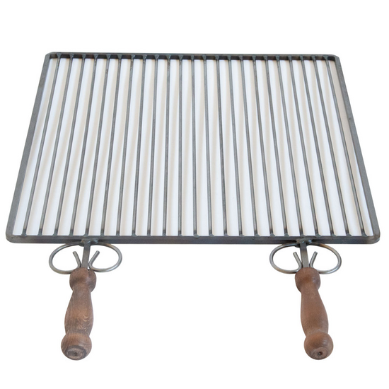 Cruccolini - Parrilla de hierro - Mangos de madera antiquemaduras