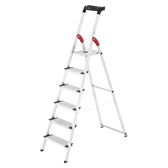 Hailo ProfiStep XXL, 6 pelda&ntilde;os, 1.90 m - Escalera de aluminio con caballete