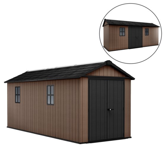 Keter Newton plus 7517/1775 - Caseta de jard&iacute;n - Con puerta de doble hoja y ventanas