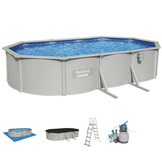 Bestway Hydrium 56369 - 610x366x122 cm - Piscina ovalada para 11-15 personas