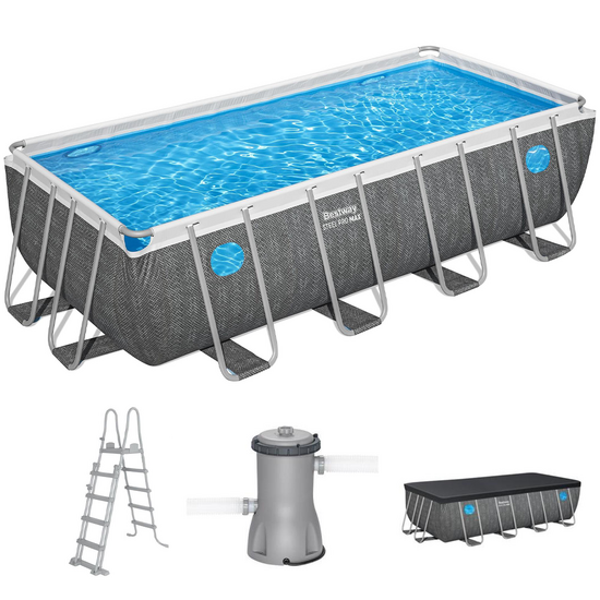 Bestway Steel Pro Max Splashview 561MB - 488x244x122 cm - Piscina desmontable para 5-6 personas