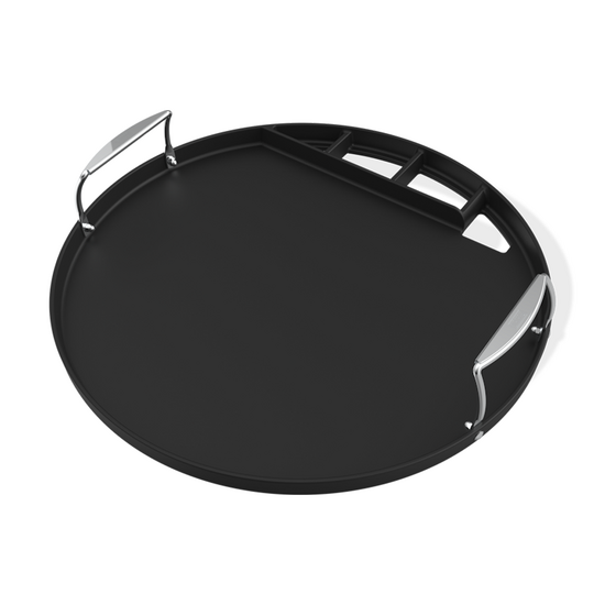Plancha redonda insertable de hierro fundido para barbacoa Weber a carb&oacute;n