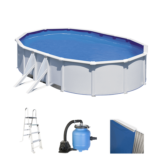 Gre Fidji Ovalada 500x300x120cm - Piscina desmontable de acero - Filtro Aqualoon