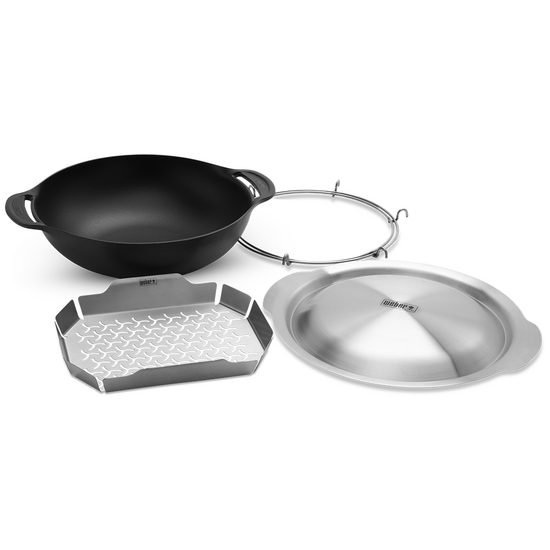 Wok con cestillo de cocci&oacute;n al vapor Weber Crafted