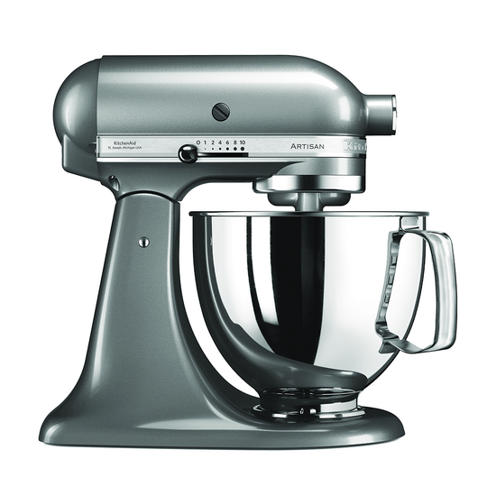 KitchenAid Artisan 5KSM125-ECU Gris Plata - Amasadora con cabeza inclinable