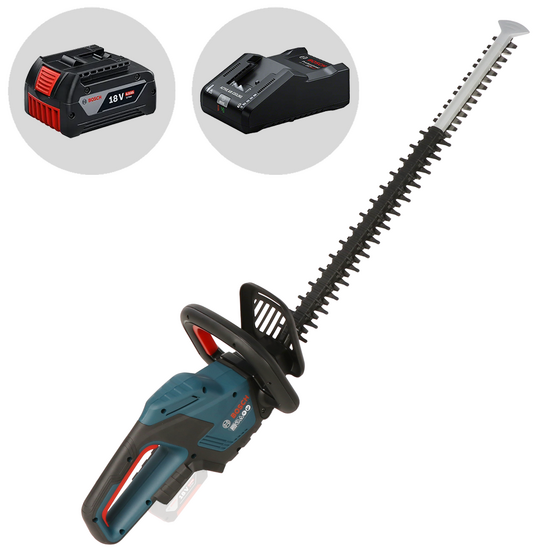Bosch Professional GHE 18V-60 - Cortasetos de bater&iacute;a 18V/4Ah - Cuchilla de 60 cm