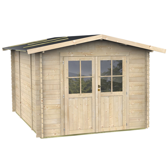 Alce Opera 250x250 - Caseta de jard&iacute;n de madera - Con ventanas y puerta de doble hoja - 250x250x207 cm