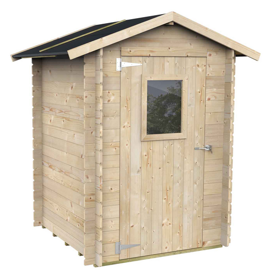 Alce Hobby 146x146 - Caseta de jard&iacute;n de madera - Con ventana delantera - 146x146x204 cm