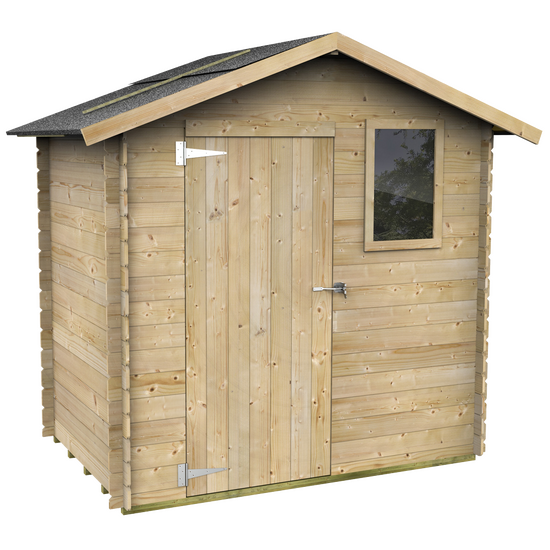 Alce Livia 198x130 - Caseta de jardín de madera - Con ventana delantera - 198x130x205 cm