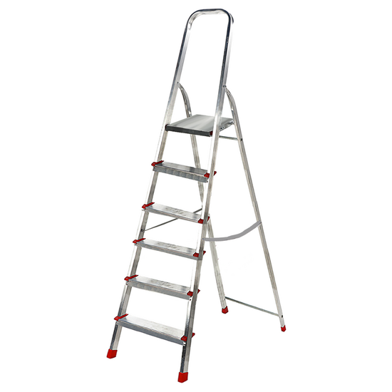 Escalera de aluminio con caballete Alice 6, 6 pelda&ntilde;os, 1,93 m