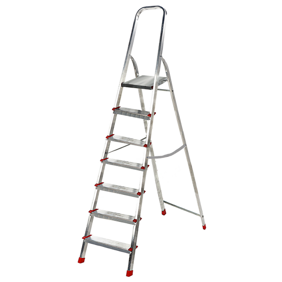 Escalera de aluminio con caballete Alice 7, 7 pelda&ntilde;os,  2,15 m