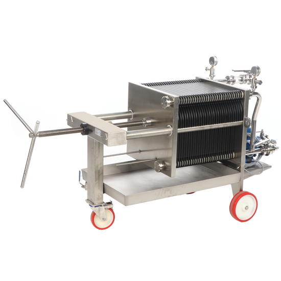 Enotecnica Pillan FC43 - Filtro profesional de 30 cartones de 40x40 cm - Bastidor y bomba de acero INOX