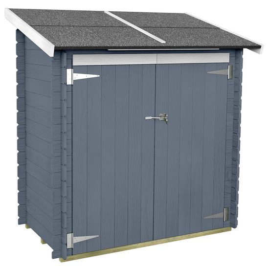 Alce Ambrogio 155x85 Gris - Caseta de jard&iacute;n de madera - Techo a un agua - 155x85x165 cm