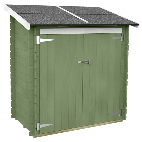 Alce Ambrogio 155x85 Verde - Caseta de jard&iacute;n de madera - Techo a un agua - 155x85x165 cm