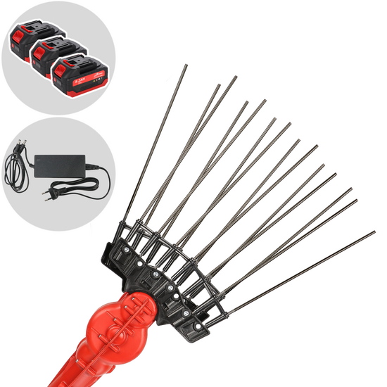 Aima Tandem Cordless -Vareador de aceitunas el&eacute;ctrico a bater&iacute;a - P&eacute;rtiga fija de aluminio - 3 x 21 V 5,2 Ah