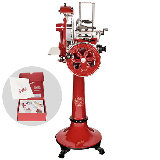 Berkel B2 Roja - Cortadora de fiambre de volante con pedestal - Cuchilla de acero cromado de 265 mm