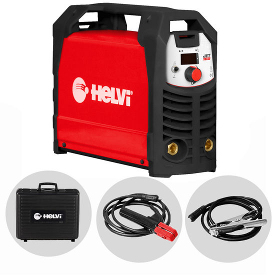 Helvi Jet 160 - Soldadora Inverter (MMA/TIG LIFT), maletín antichoque, corriente continua (CC)