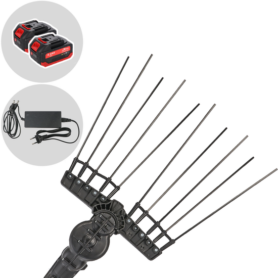 Aima Twigo Basic Cordless - Vareador de aceitunas el&eacute;ctrico a bater&iacute;a - P&eacute;rtiga fija de aluminio - 2 x 21V 5.2Ah