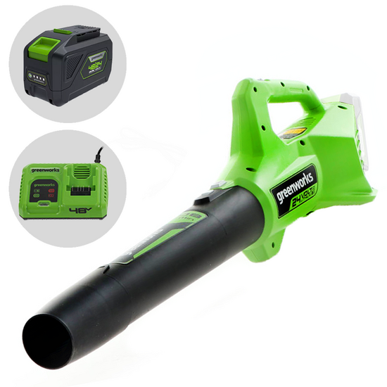 Greenworks G24ABO - Soplador axial de bater&iacute;a 24V 10Ah