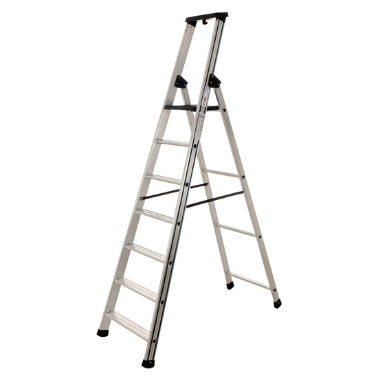 S.T.P. Issima, 7 pelda&ntilde;os, 2,20 m - Escalera de aluminio con caballete