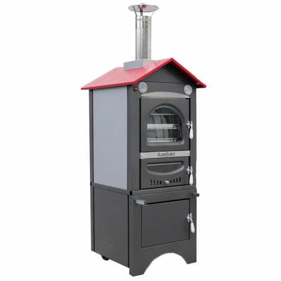 Horno de le&ntilde;a de exterior Nuevo Minimus 50 EXT en acero - Ventilado