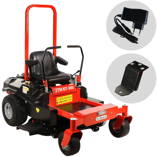 GeoTech ZTM 107-200 - Tractor cortac&eacute;sped profesional de giro cero - Salida lateral - Motor de 546 cc